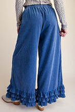 Load image into Gallery viewer, Easel Ruffle Bottom Washed Baby Corduroy Pants in Denim Blue
