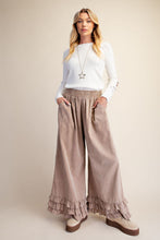 Load image into Gallery viewer, Easel Ruffle Bottom Washed Baby Corduroy Pants in Khaki
