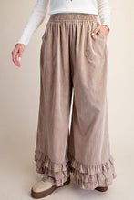 Load image into Gallery viewer, Easel Ruffle Bottom Washed Baby Corduroy Pants in Khaki
