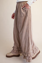 Load image into Gallery viewer, Easel Ruffle Bottom Washed Baby Corduroy Pants in Khaki
