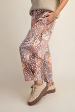 Load image into Gallery viewer, Easel Animal Floral Print Washed Twill Barrel Pants in Bambi
