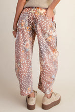 Load image into Gallery viewer, Easel Animal Floral Print Washed Twill Barrel Pants in Bambi
