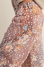 Load image into Gallery viewer, Easel Animal Floral Print Washed Twill Barrel Pants in Bambi
