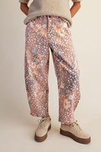 Load image into Gallery viewer, Easel Animal Floral Print Washed Twill Barrel Pants in Bambi
