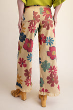 Load image into Gallery viewer, Easel Floral Print Enzyme Washed Stretch Twill Pants in Dijon
