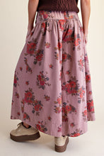 Load image into Gallery viewer, Easel Floral Print Mineral Washed Twill Pants in Mauve
