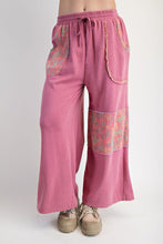 Load image into Gallery viewer, Easel Terry Knit and Floral Knit Pants in Boho Red
