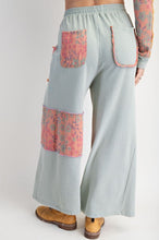 Load image into Gallery viewer, Easel Terry Knit and Floral Knit Pants in Sage
