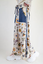 Load image into Gallery viewer, Easel Mineral Washed Terry Knit Floral Print Pants in Ecru
