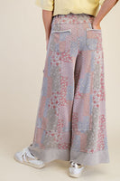 Easel Patchwork Print Pants in Ash