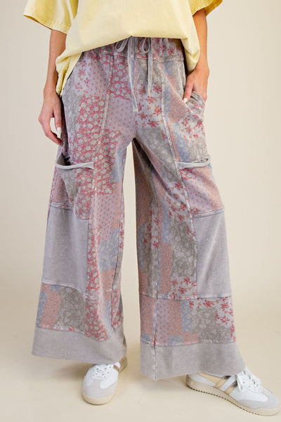 Easel Patchwork Print Pants in Ash ON ORDER – June Adel