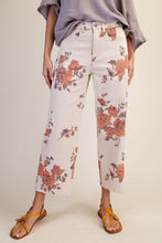 Load image into Gallery viewer, Easel Floral Print Barrel Pants in Light Khaki
