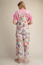 Load image into Gallery viewer, Easel Floral Printed Vintage Washed Overalls in Ecru
