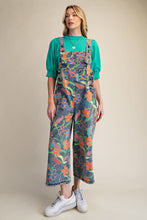 Load image into Gallery viewer, Easel Floral Printed Vintage Washed Overalls in Washed Denim

