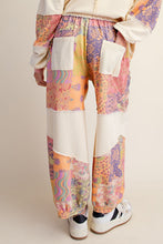 Load image into Gallery viewer, Easel Signature Print Washed Terry Knit Pants in Lime Rose
