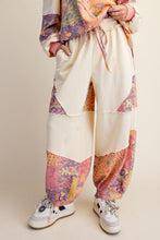 Load image into Gallery viewer, Easel Signature Print Washed Terry Knit Pants in Lime Rose
