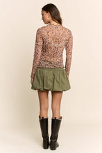 Load image into Gallery viewer, Davi &amp; Dani Sheer Leopard Mesh Top in Taupe Leopard
