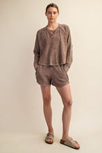 Load image into Gallery viewer, Rae Mode Mineral Washed Waffle Knit Set in Brown
