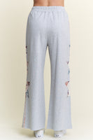 J.nna Multi Pattern Patched French Terry Pants in Grey Combo