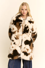 Load image into Gallery viewer, Davi &amp; Dani Tri Color Faux Fur Jacket in Cow Brown
