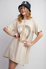 Load image into Gallery viewer, Easel Peace Patched Cotton Jersey Tunic Top in Ecru ON ORDER Dress Easel   
