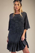 Load image into Gallery viewer, Easel Crochet Flower Casual Dress in Black
