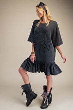 Load image into Gallery viewer, Easel Crochet Flower Casual Dress in Black

