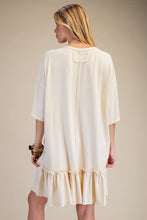 Load image into Gallery viewer, Easel Crochet Flower Casual Dress in Natural
