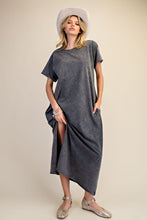 Load image into Gallery viewer, Easel Mineral Washed Maxi Dress in Ash
