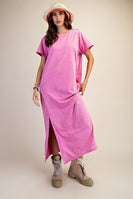 Easel Mineral Washed Maxi Dress in Orchid