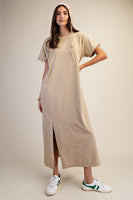 Easel Mineral Washed Maxi Dress in Toast