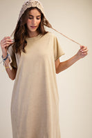 Easel Mineral Washed Maxi Dress in Toast