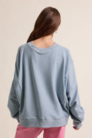 Wishlist Striped Drop Shoulder Sweatshirt in Ivory/Blue