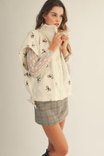 Load image into Gallery viewer, LovLov OVERSIZED Sherpa Vest with Embroidered Bows in Ivory
