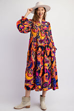 Load image into Gallery viewer, Easel SOPHIA Print Midi Dress in Royal Magenta
