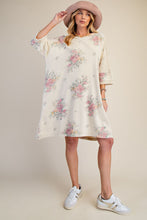 Load image into Gallery viewer, Easel Floral Print Terry Dress in Natural

