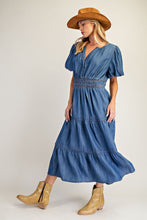 Load image into Gallery viewer, Easel Denim Maxi Dress in Washed Denim
