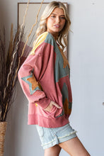 Load image into Gallery viewer, Oli &amp; Hali Mineral Washed Star Patched Sweatshirt in Light Marsala
