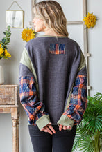 Load image into Gallery viewer, Oli &amp; Hali Applique Peace Sign Top in Charcoal  Oli &amp; Hali   
