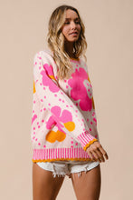 Load image into Gallery viewer, BiBi Flower Pattern Knit Sweater in Orche Combo
