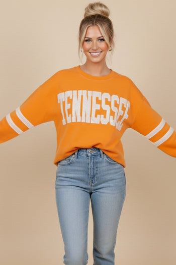 J.nna Retro Collegiate TENNESSEE Cropped Top in Tangerine