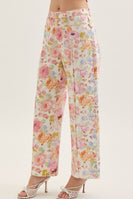 entro Botanical Floral Print Pants in Multi