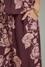 Load image into Gallery viewer, Entro Floral Print Wide Leg Pants in Plum
