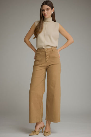 Entro Sweater Knit Sleeveless Top in Ecru