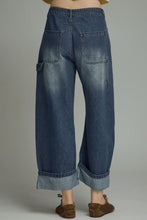 Load image into Gallery viewer, Entro Solid Denim Cuffed Wide Leg Pants in Denim
