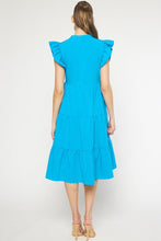 Load image into Gallery viewer, Entro Cobalt Blue Tiered Midi Dress with Pockets Dress Entro   
