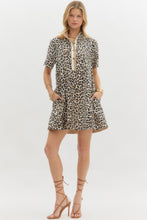 Load image into Gallery viewer, Entro Leopard Print Mini Dress in Camel
