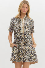 Load image into Gallery viewer, Entro Leopard Print Mini Dress in Camel
