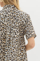 Entro Leopard Print Mini Dress in Camel