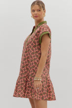 Load image into Gallery viewer, Entro Abstract Print Mini Dress in Terra Cotta
